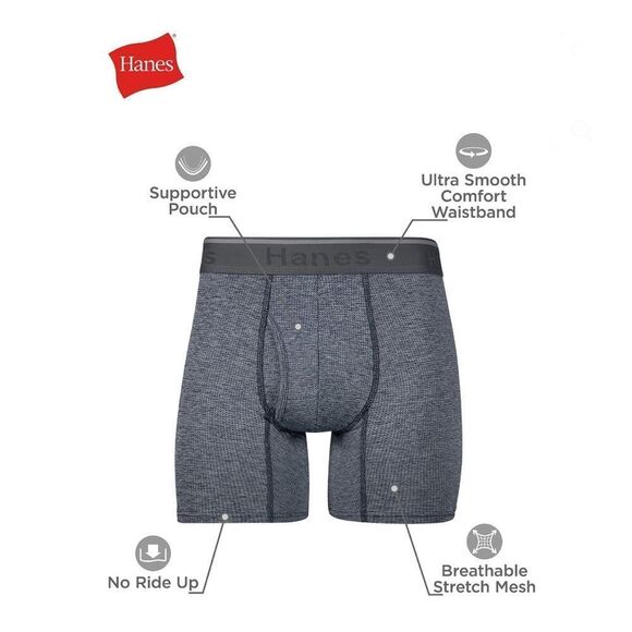 Hanes Comfort Flex Fit Breathable Stretch Mesh Boxer Brief 2, 3-Packs Size 2XL - Picture 10 of 10